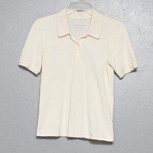 Everlane cream ivory polo organic cotton short sleeve tee